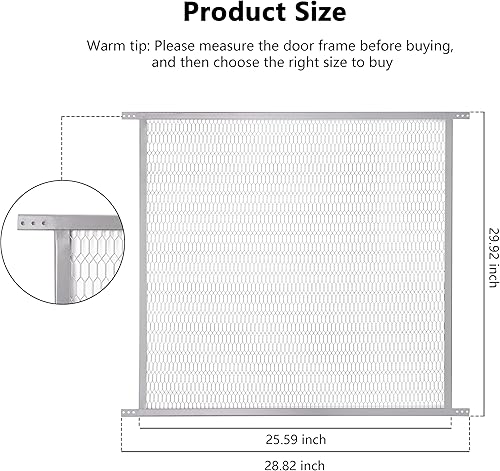 Miniatura 2 de Guardian - Rejilla de acero para mascotas, protector de puerta para perros, mascotas, gatos, protector de arañazos, protector de puerta a prueba de