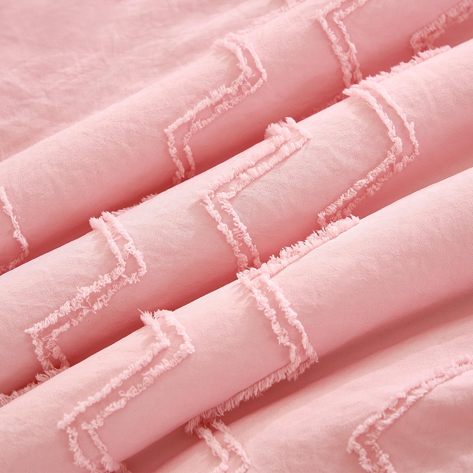 Juego de ropa de cama de 3 piezas para cuna de niñas y niños, juego de ropa de cama suave y lindo que incluye edredón bohemio para cuna, sábana de cuna y falda de cuna (rosa)