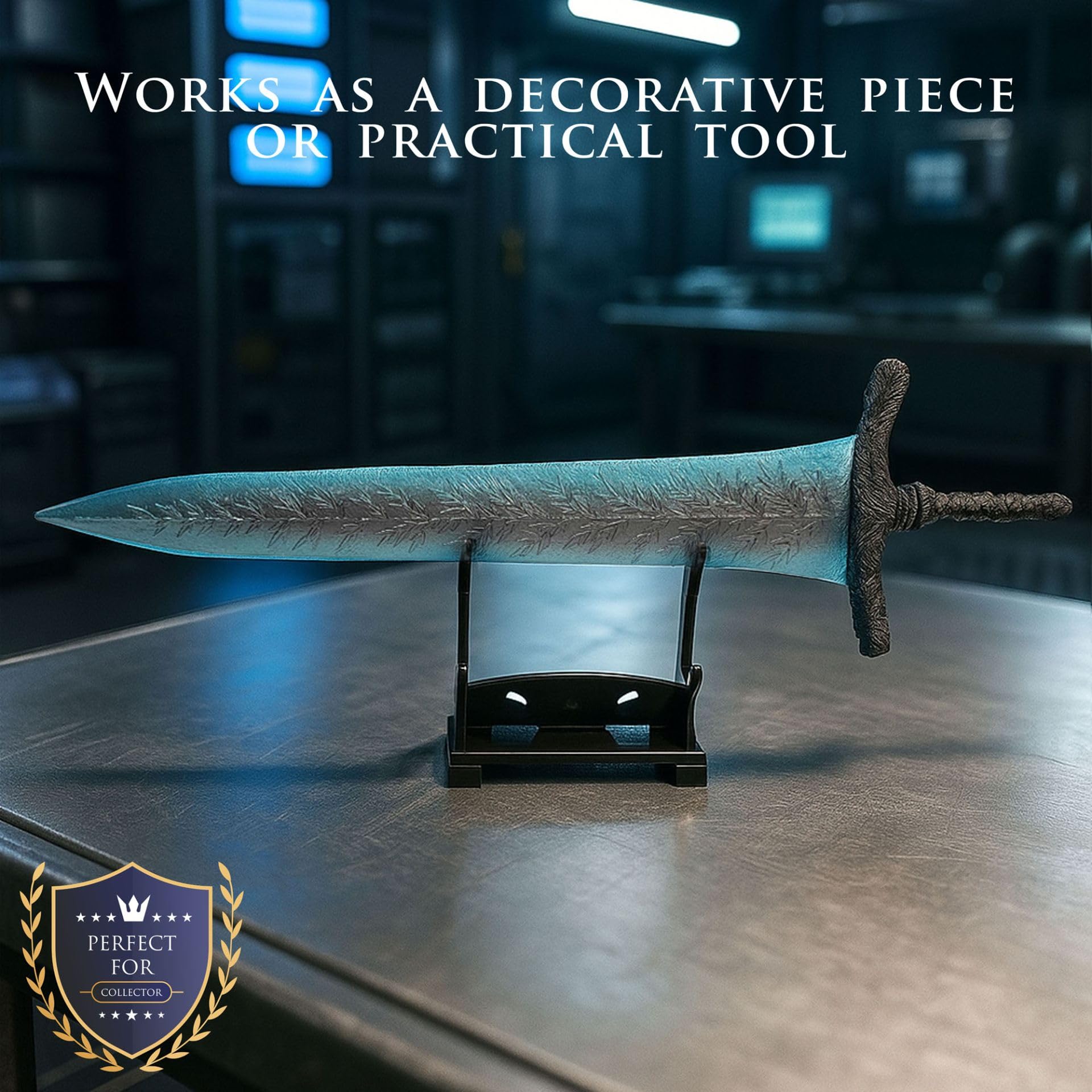 Elden Ringschwert Dark Moon Greatsword XL Brieföffner mit Ständer, Zubehör für Zuhause und Büro, Geschenk und Merchandise für Fans & Sammler