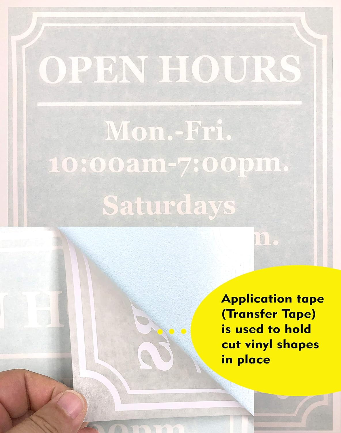 Custom Business Hours Window Decal - Frame Design-Vinyl Custom Lettering, Glass Door Sign - Free Squeegee - Easy Install Manual… (10X13) : Automotive