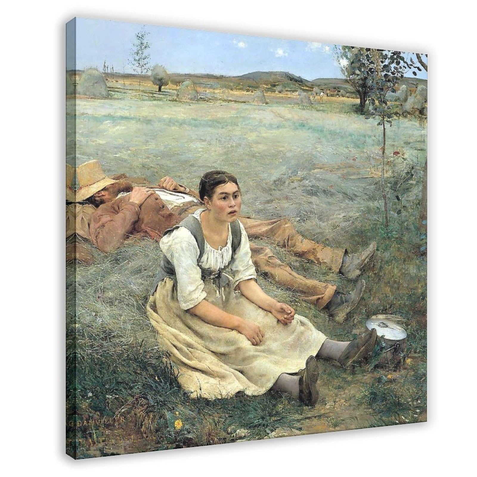 WCYB Haymaking Jules Bastien-Lepage Posters Prints Canvas Deco Paintings Wall Art Frame 16" L X 16" W
