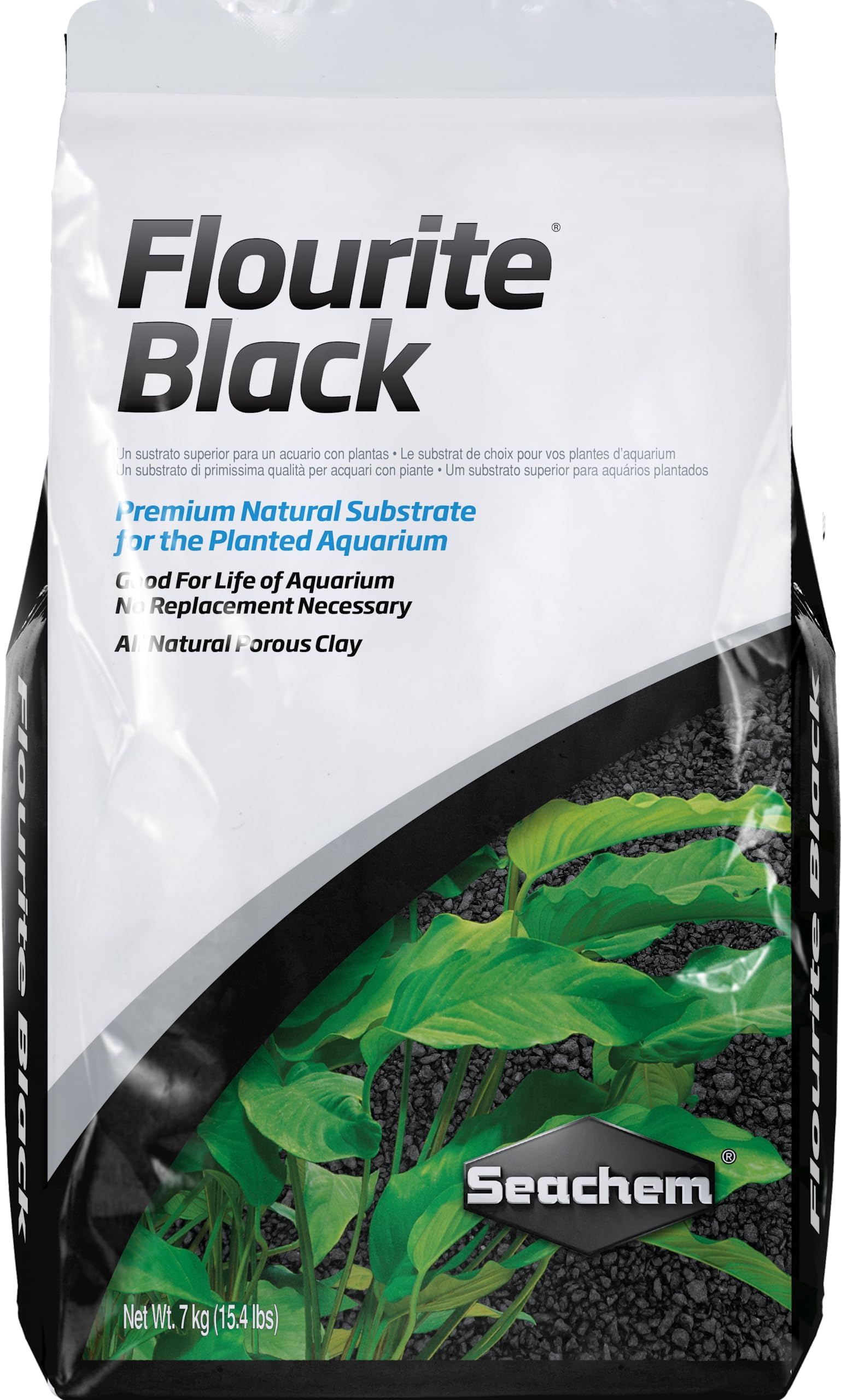 Flourite Black Clay Gravel - Stable Porous Natural Planted Aquarium Substrate 15.4 lbs