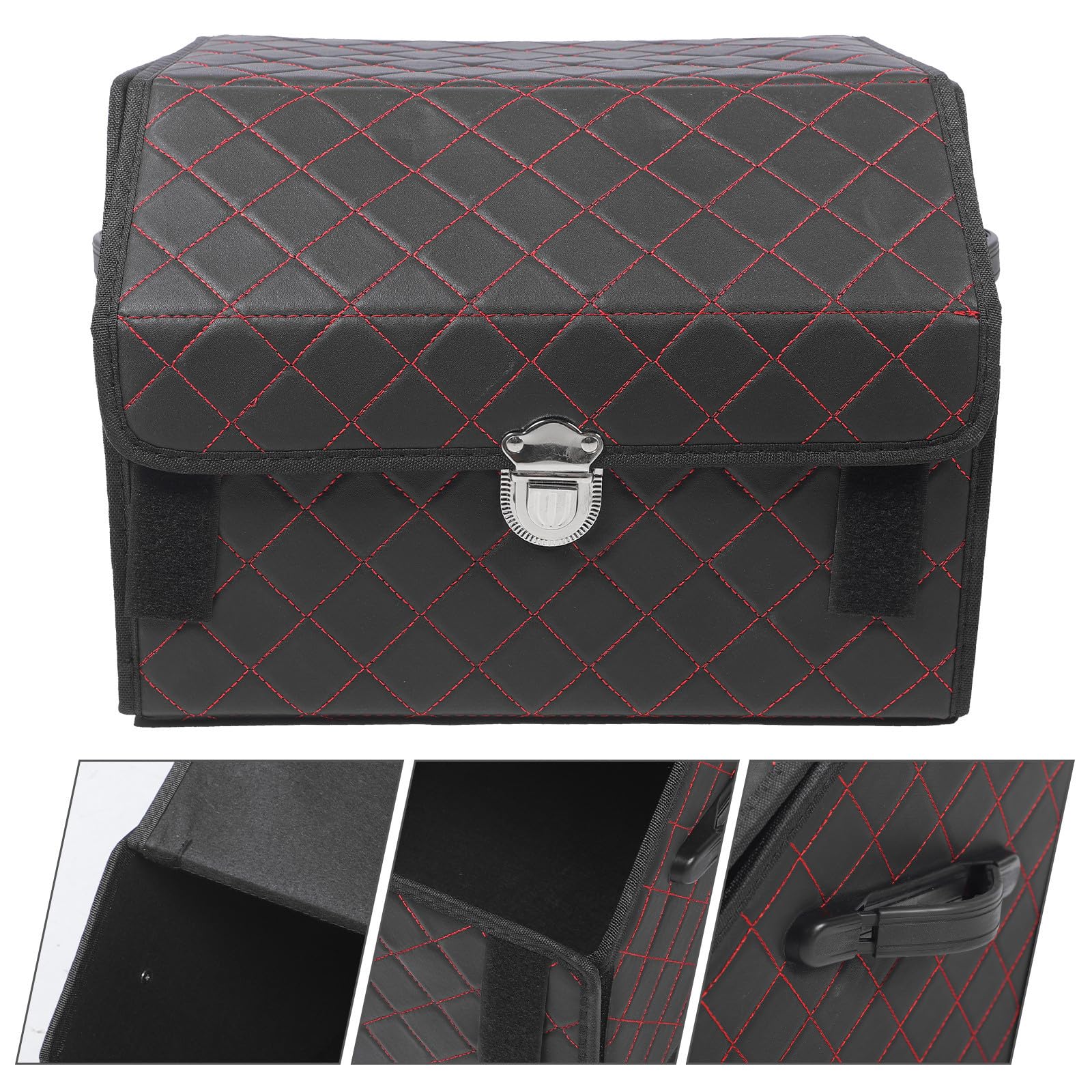 DOITOOL Organizador de Maletero de Coche Plegable Negro Cuero Suv