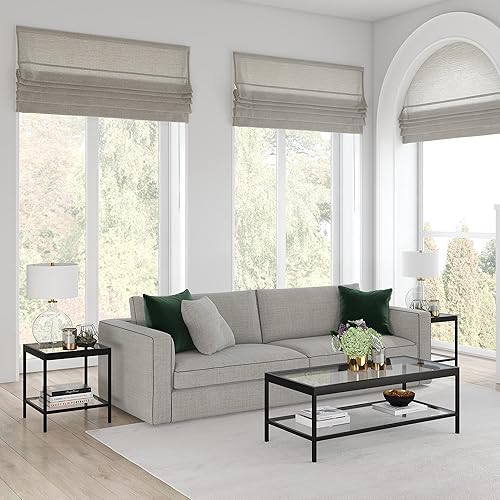 Miniatura 7 de Henn&Hart Mesa de centro rectangular rectangular de 45 pulgadas de ancho en bronce ennegrecido, mesas de centro rectangulares modernas para sala de