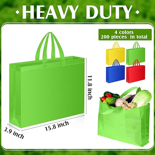 Miniatura 2 de Silkfly 200 piezas no tejidas bolsa de compras grande reutilizable bolsa de compras regalo bolsas de comestibles con asas bolsa de tela en blanco