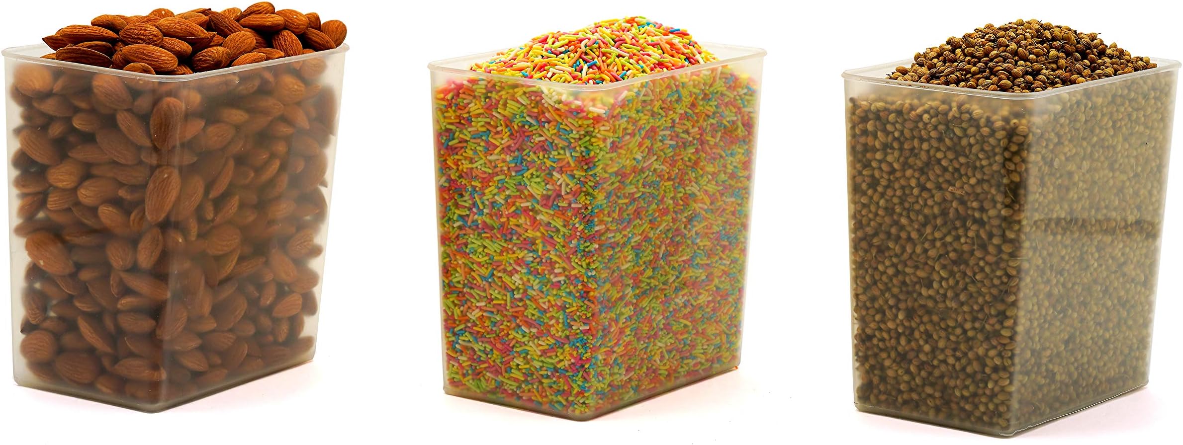 ABTRIX WITH AB Plastic Kitchen Organiser, Small Fridge Storage Bin Made of Durable Plastic for Condiments and Food Storage, 3 Pieces(14X14X9 cm)