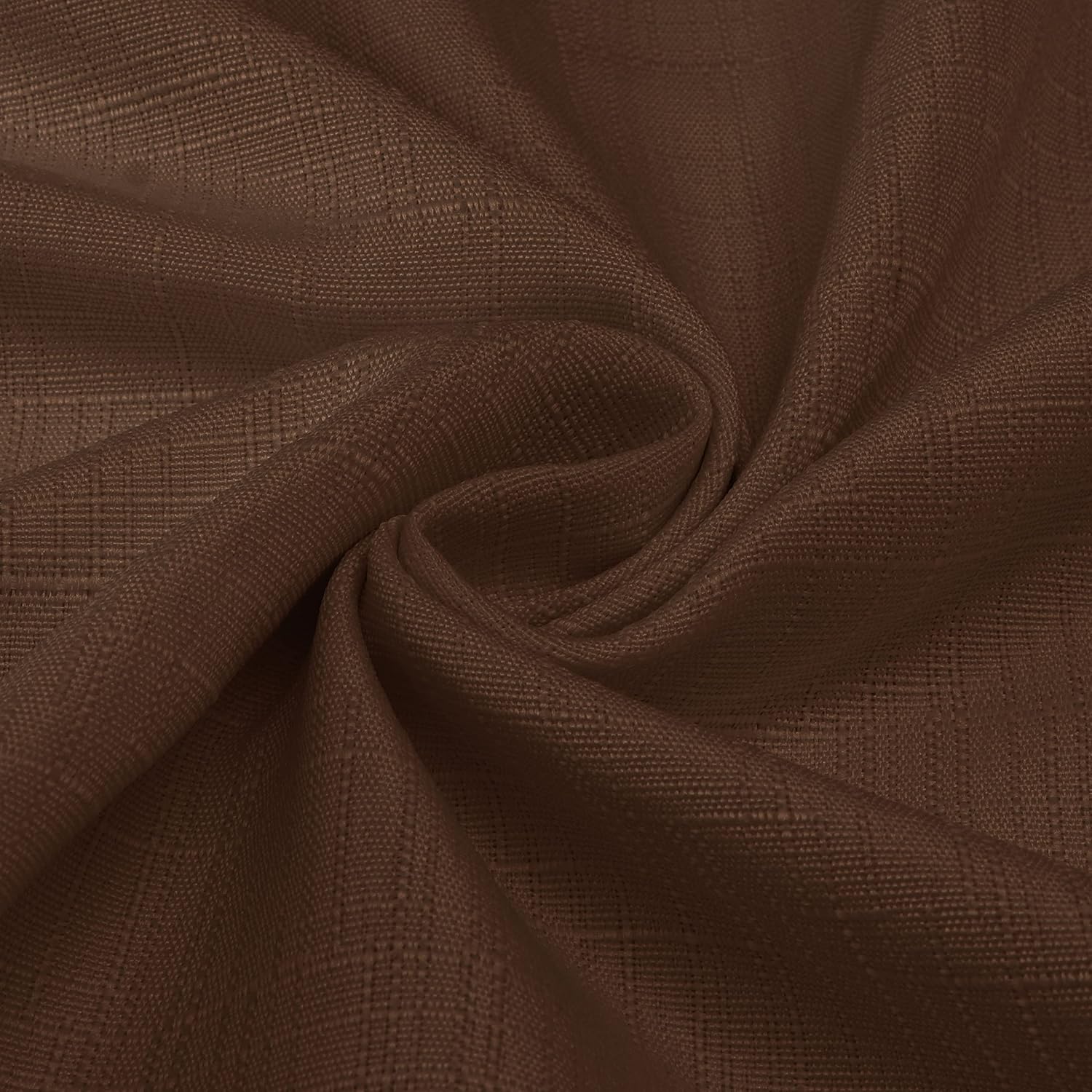 Diraysid 100% Blackout Curtains Chocolate Brown Linen Curtains for Bedroom Grommet Thermal Insulated Room Darkening Drapes (2 Panels, W52 x L84 Inch)