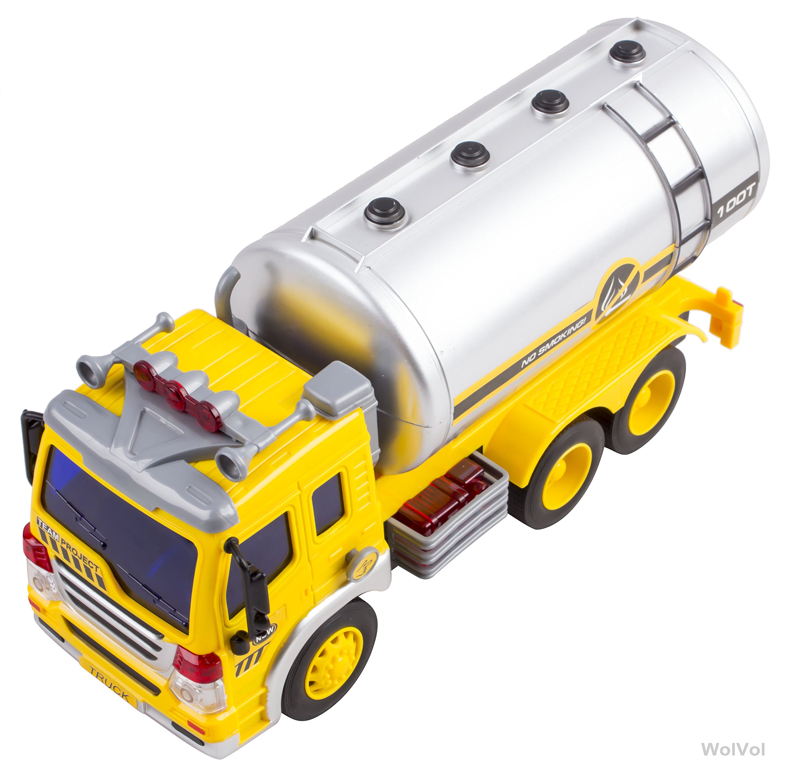 WolVolk Friction Powered Oil Tanker Truck Toy with Lights and Sounds