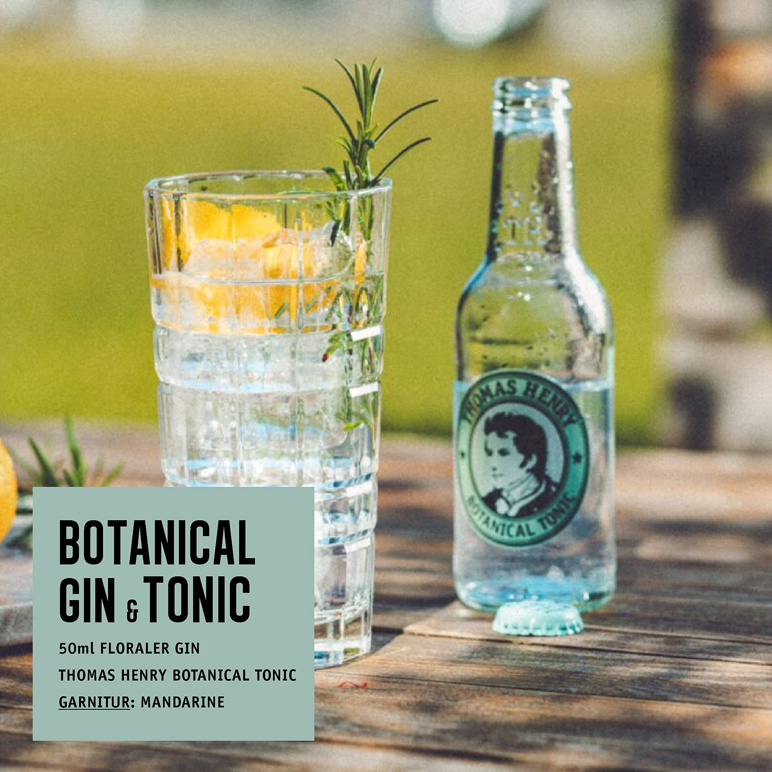 Thomas Henry Botanical Tonic Water – emozionante mild – (3 x 4 x 0,2 l in vetro MW) – Set di 3 limonade amare per mescolare i tuoi longdrink e cocktail con gin & Co.