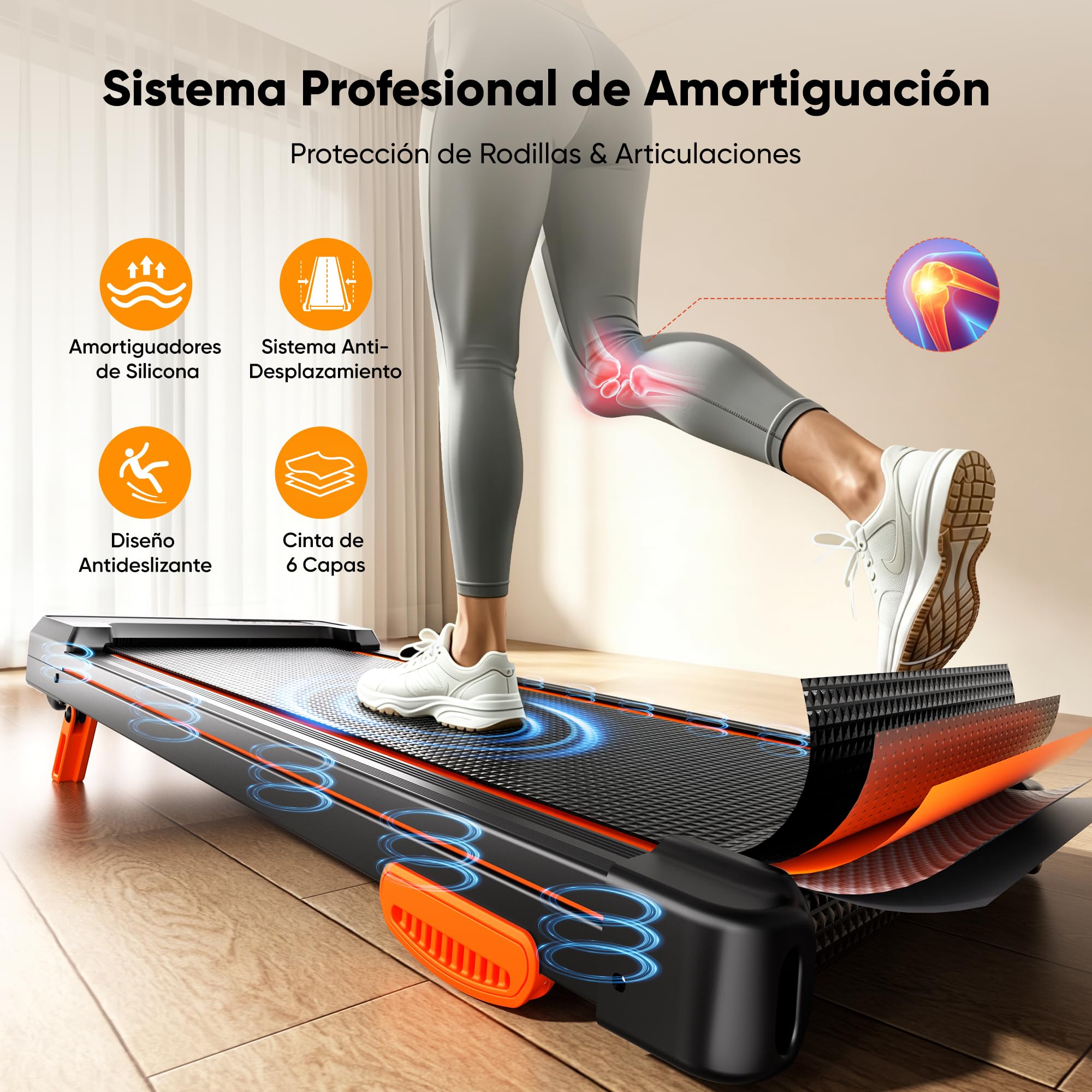 GIDGIMO Walking Pad - Cinta de correr 3 en 1 para escritorio de 1 a 8 km/h, 500 W, silenciosa, con pantalla LED y mando a distancia, hasta 135 kg, para casa y oficina