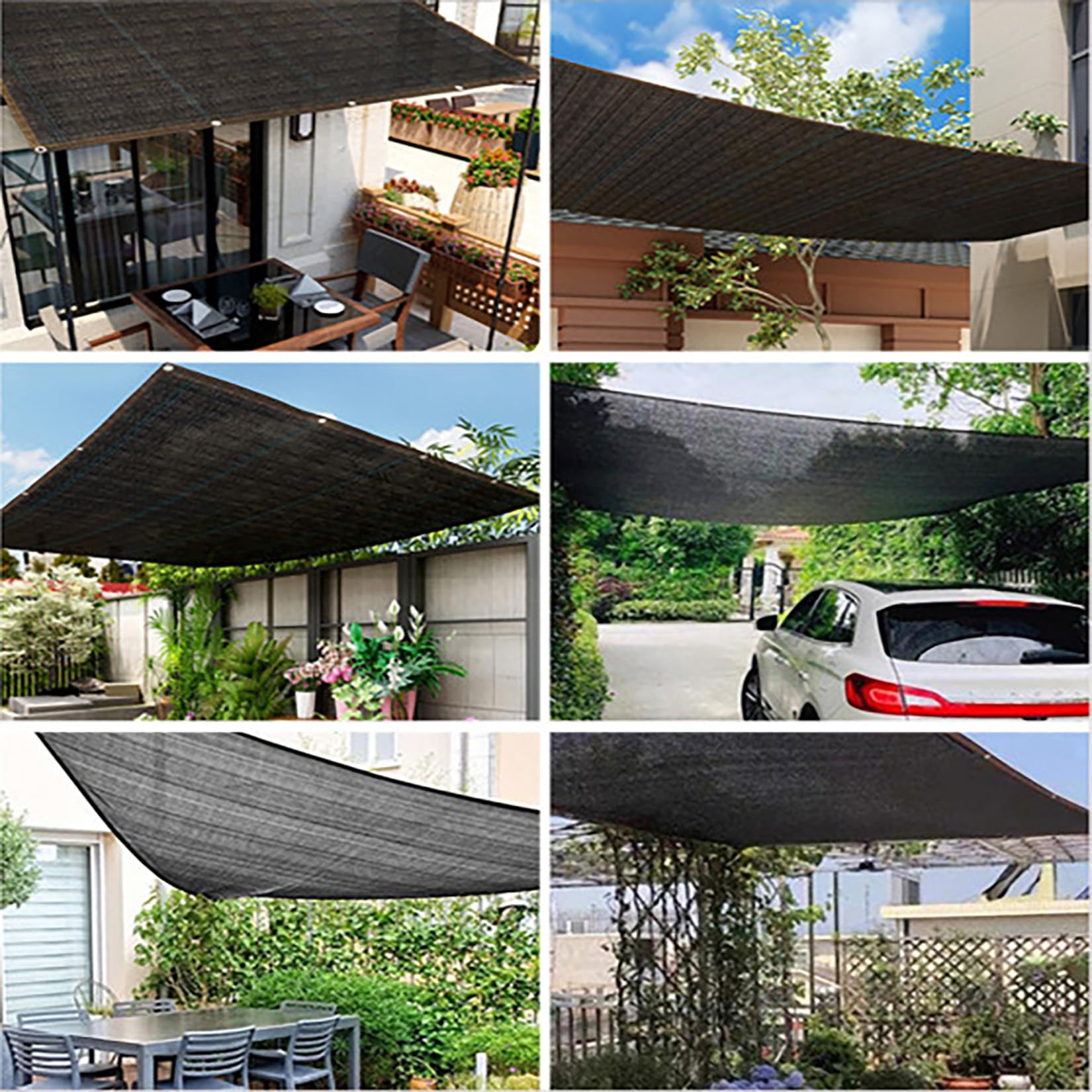 Malla de Sombreo 90% Negra,5x8m Red Parasol Exterior con Ojales,Velas de Sombra HDPE Protección Solar Transpirable para Jardín,Patio,Terraza y Invernadero