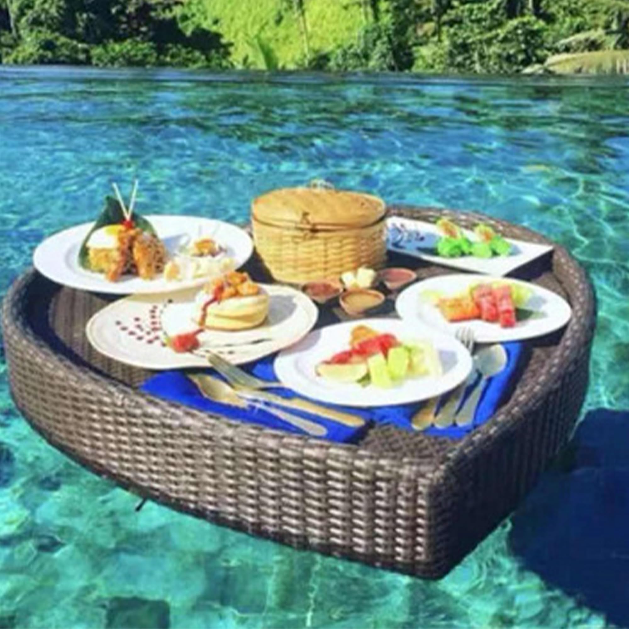 Prettiee Floating Tray for Serving Drin & Food Perfect for Pool Hot Tub & Beach Entertainment Slish & Functal Serving Solut (Estilo6)