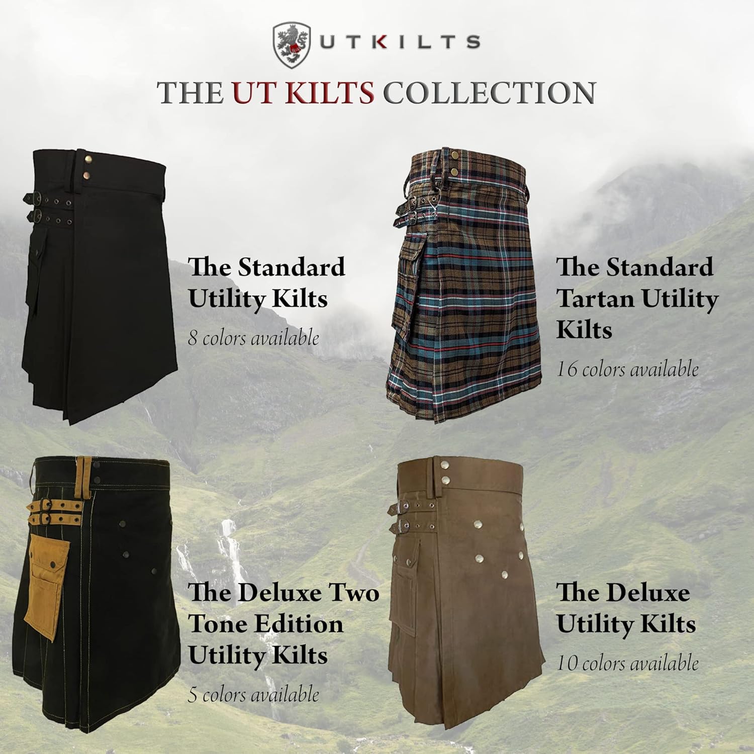 UT Kilts Men's Standard Tartan Utility Kilt, Modern Scottish Kilt for Everyday Wear, Tactical Kilts Adjustable Hip Straps - Image 6