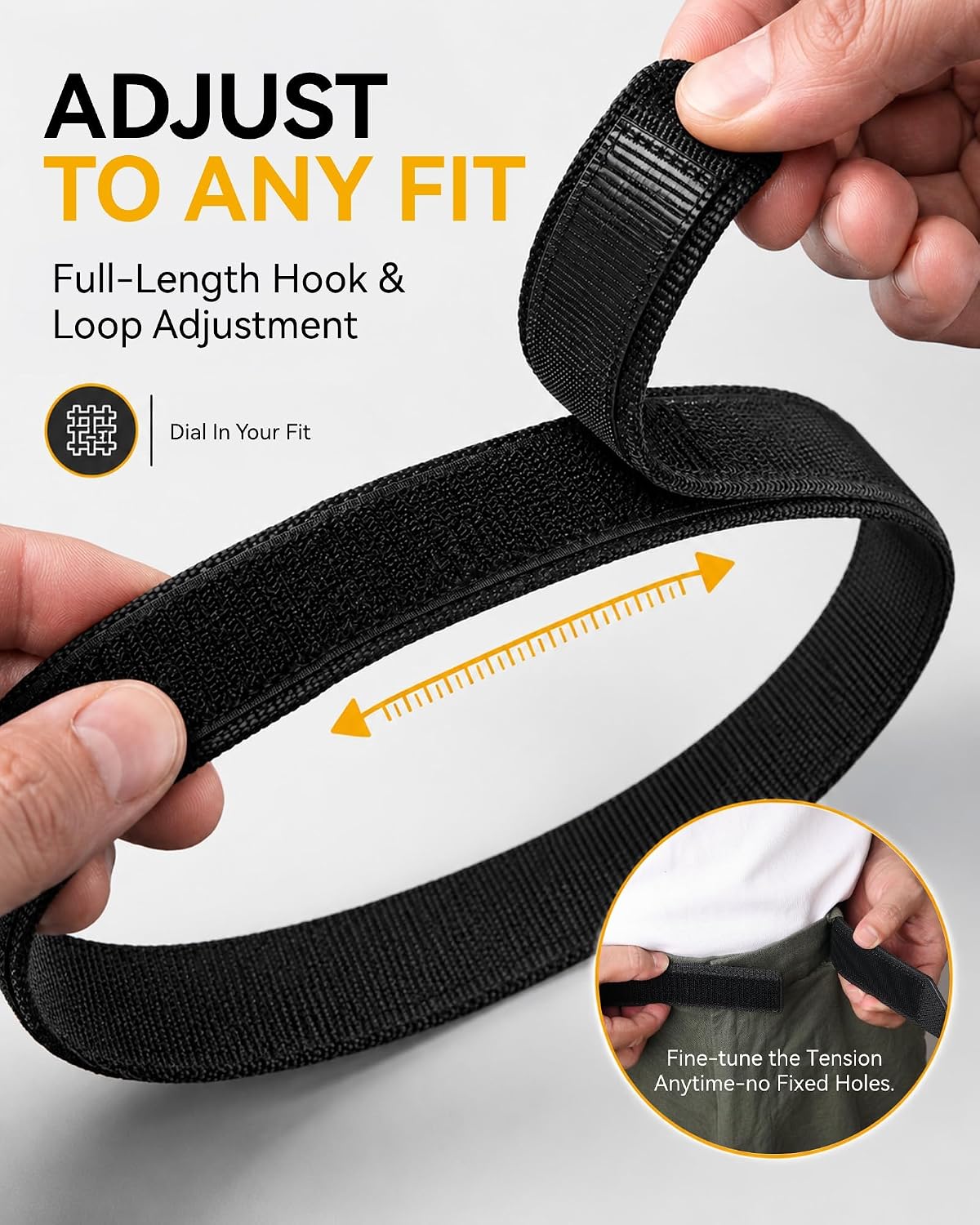 CHAOREN No Buckle Belts for Men, Nylon No Scratch Mechanic Belt 38mm