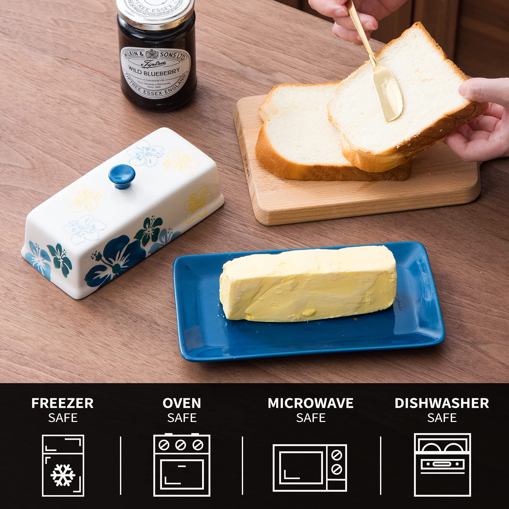 Amazon | SAGOSKAT バターディッシュ セラミック バターキーパー
