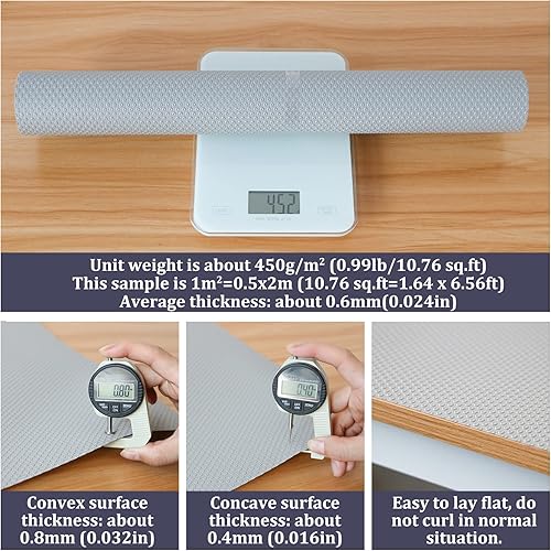 Miniatura 2 de Hersvin Revestimiento para estantes, 12 x 20 pies, no adhesivo, forro de EVA para cajones de alacenas de cocina, debajo del fregadero, lavable,