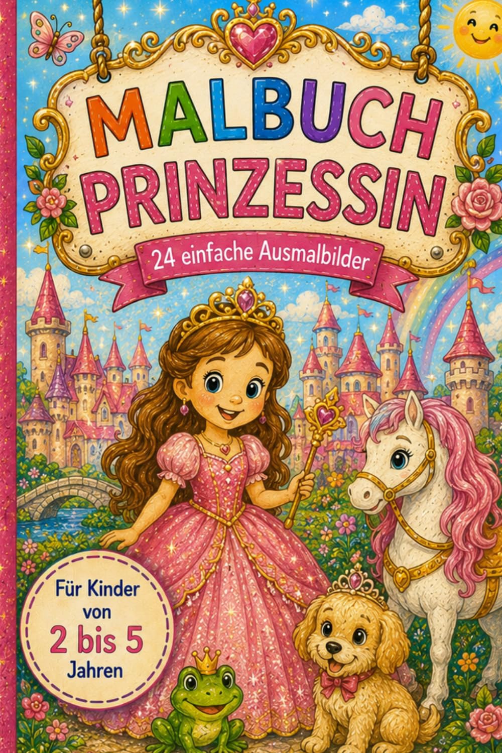 Malbuch Prinzessin: 24 einfache Ausmalbilder (Malbücher)