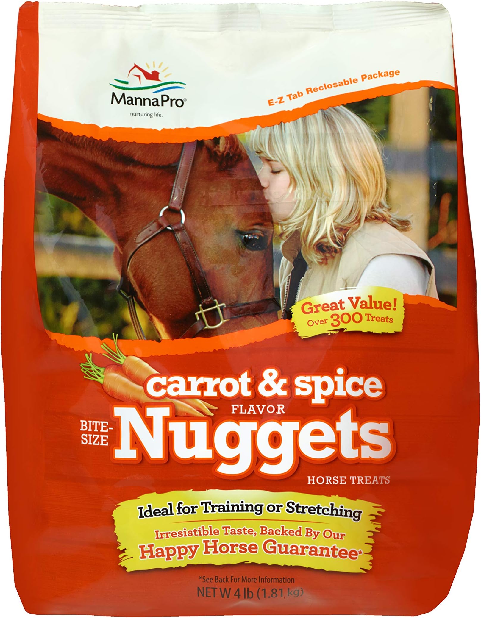 Manna Pro Carrot and Spice Flavoured Bite-Sized Horse Treats, 4 lb