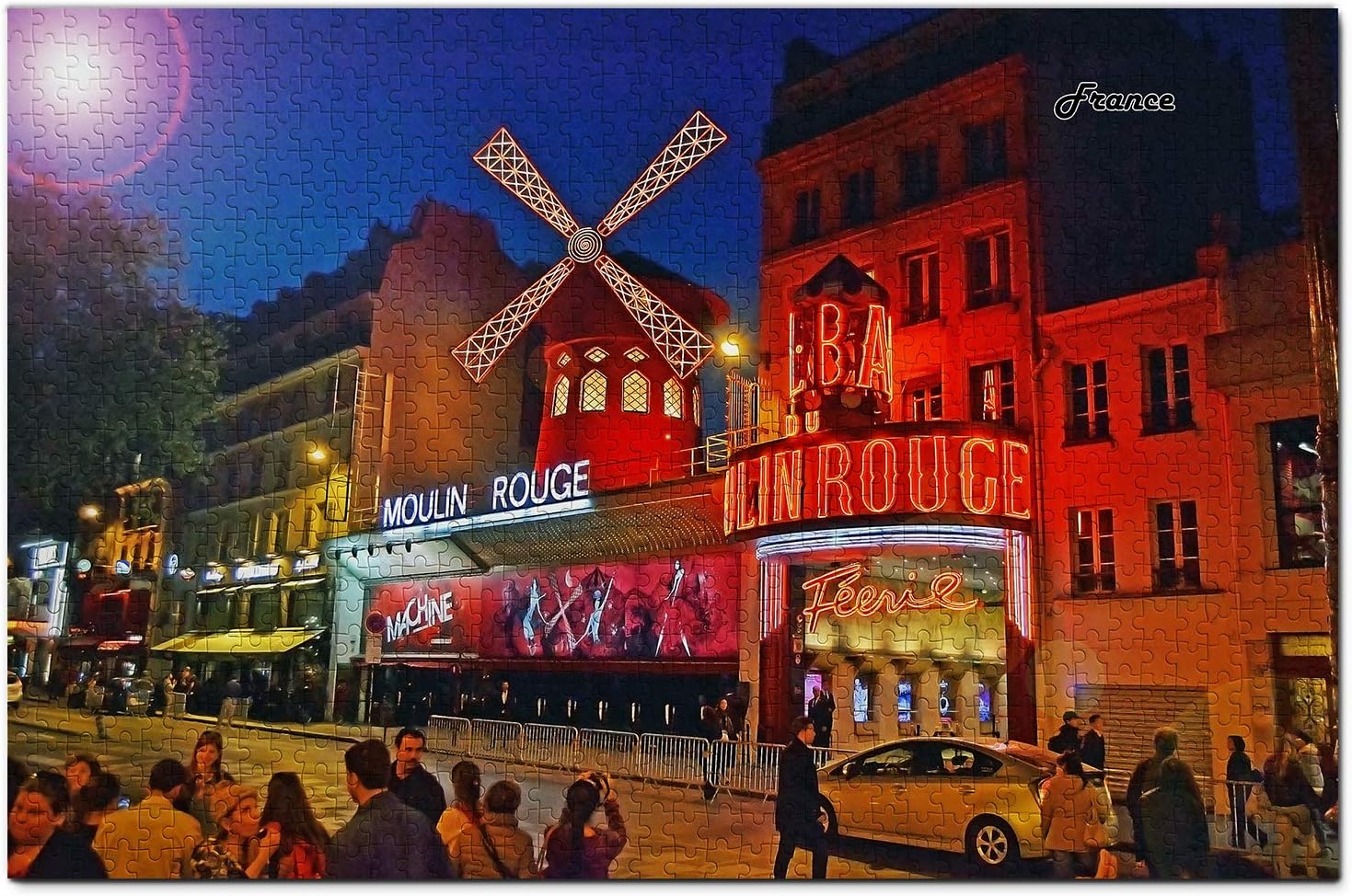 France Jigsaw Puzzle 1000 Piece France Moulin Rouge Paris Puzzle Travel Souvenir Wooden