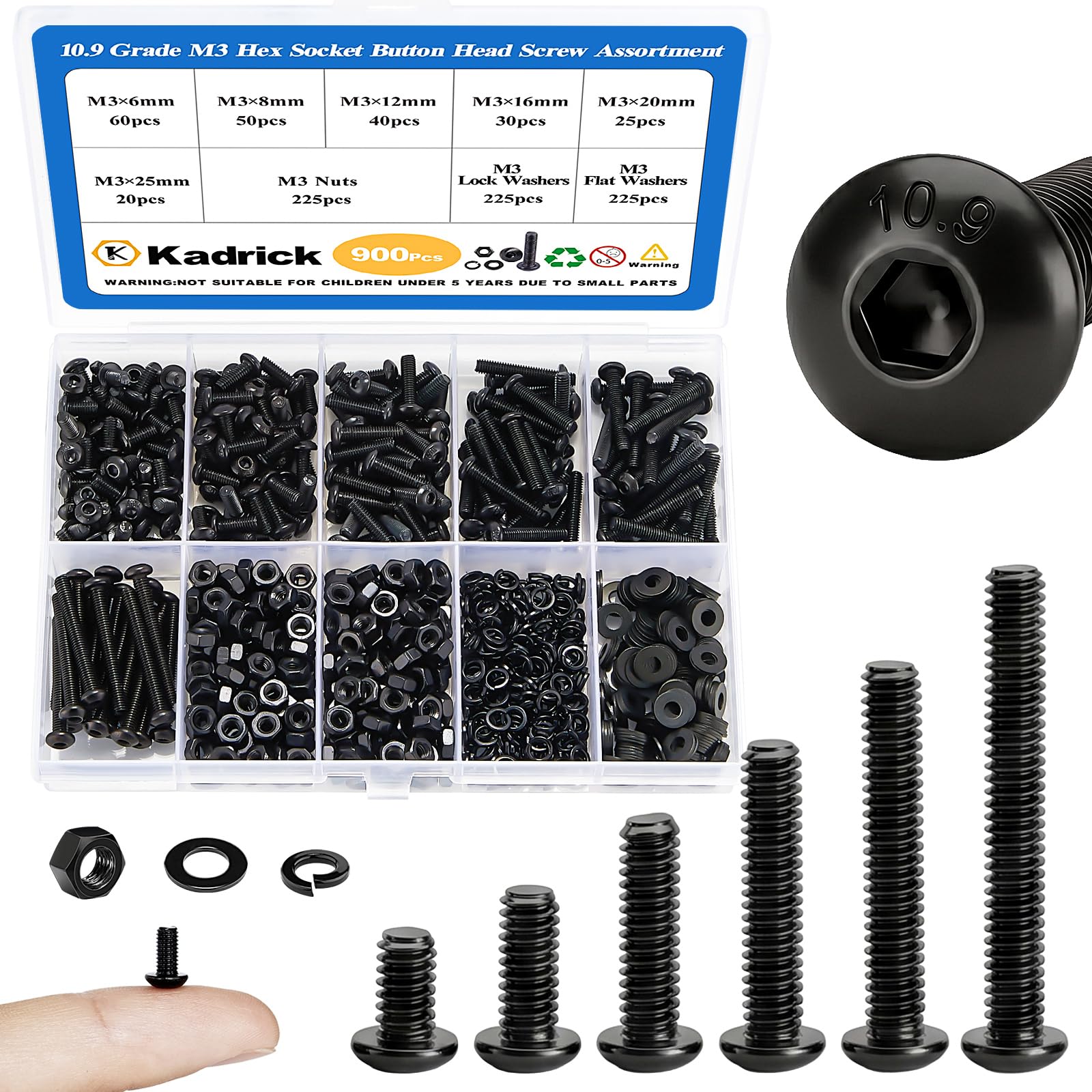 Stainless Steel Screw Assortment Kit - 920 Pcs #4-40 to #10-24 -20 Stainless Steel Screw Assortment Kit - 920 Pcs #4-40 to #10-24 -20