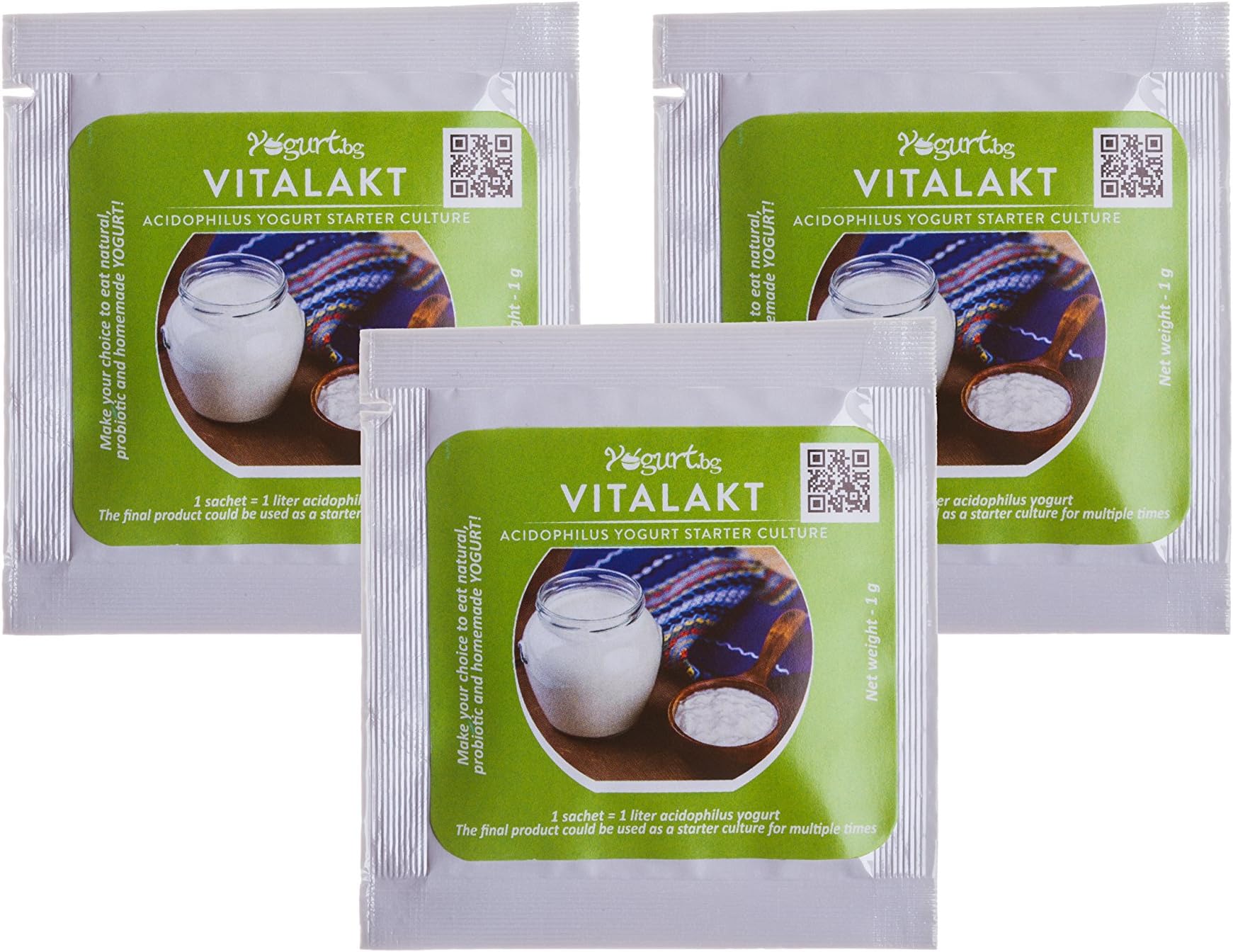 Acidophilus Probiotic Yogurt Starter Culture -Pack of 3 Sachets for Home Made Vitalakt Dairy Product