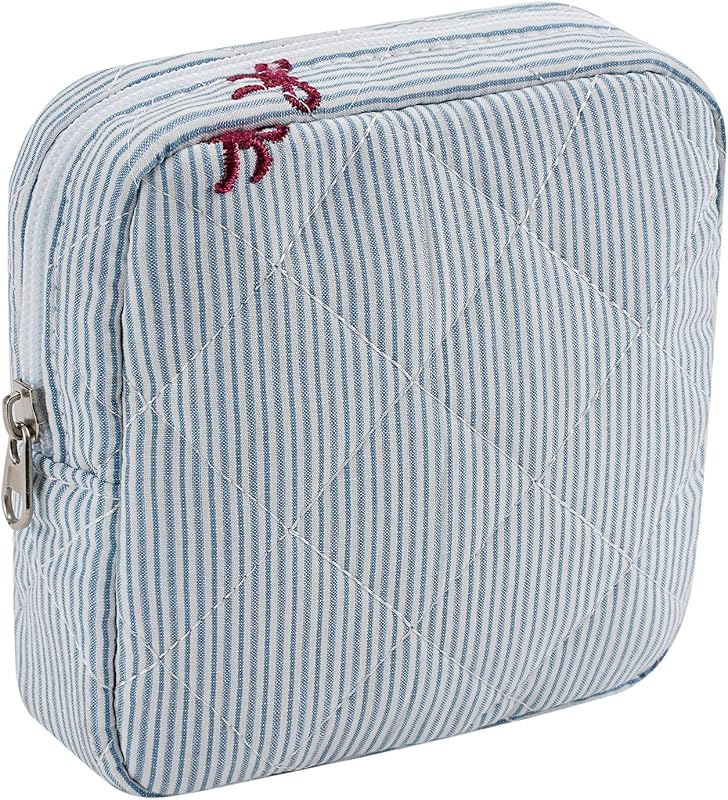 Necessaire de maquiagem acolchoada com listras finas RSRSLEII 27 Thin Stripes