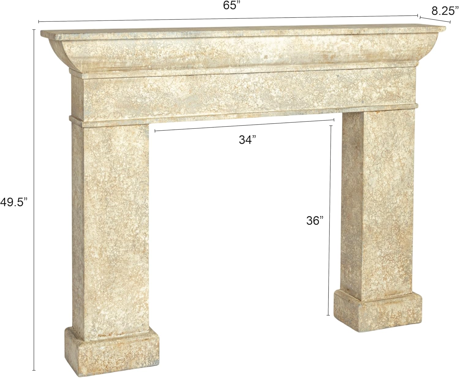 Creative Co-Op Monolith Decorative Fireplace Mantel, Antique