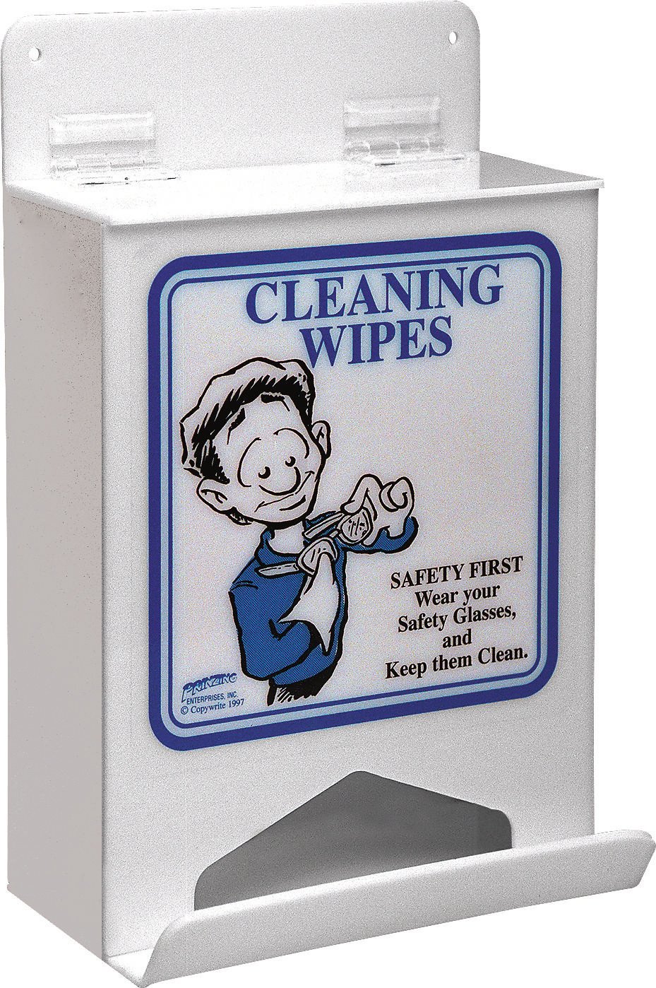 Brady 45575 Lens Cleaner Towlette Dispenser, 9-3/4" Height, Blue on White