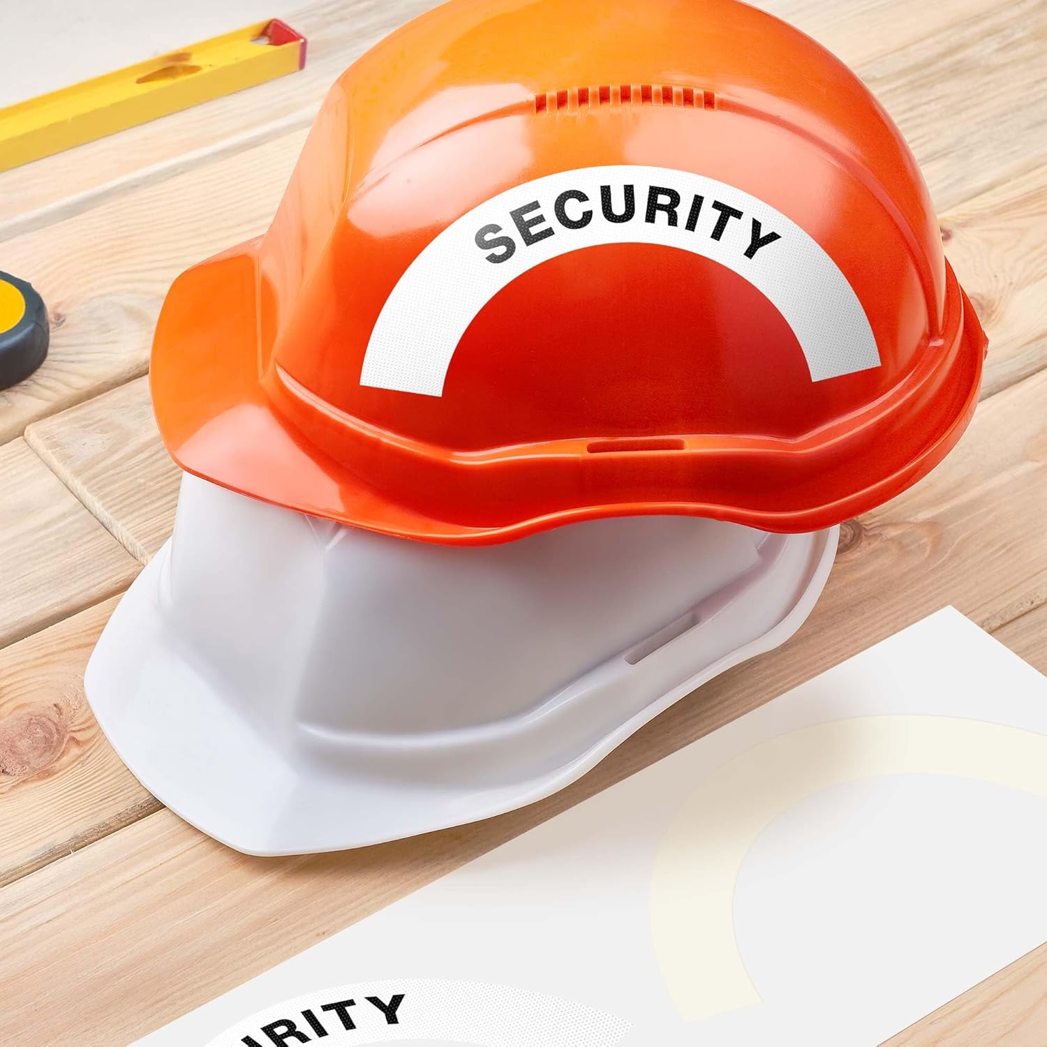 Security Hard Hat Sticker, (2 Pack) 3x6.8 Inches, 3M EGP Reflective, Construction Hat Decal, Made in USA by Sigo Signs