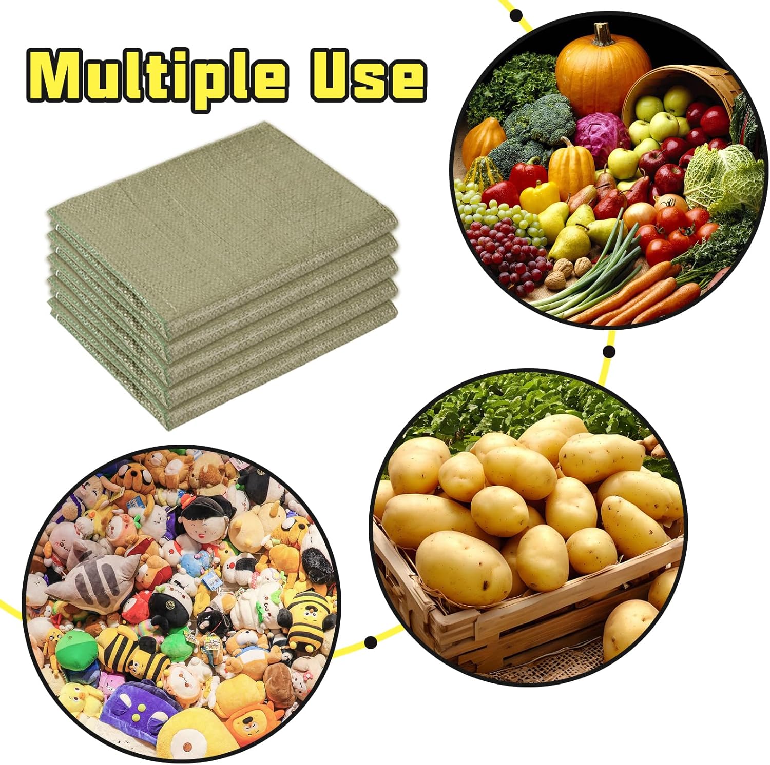 20Pcs Potato Sack Race Bags Large Size Game Race Bag Set Suitable for Carnival Easter Christmas Outside Lawn Sports Games, Birthday Parties, Outdoor Family Gatherings, Barbecues