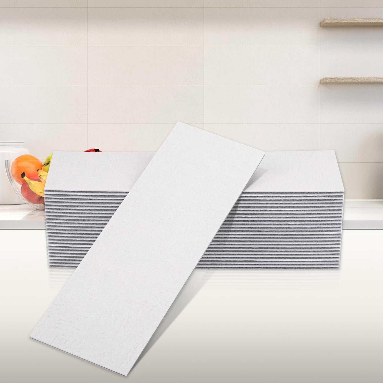 Peel and Stick Backsplash Marble Tiles, 4"x12", 24 Sheets for Kitchen, Bathroom, Fireplace (Grey Stone)