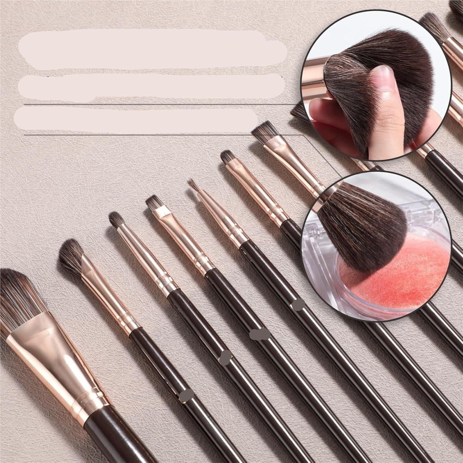 Pennello da trucco, Set Di Pennelli for Trucco Pennelli Professionali Con Custodia In Pelle PU Strumento Di Qualità