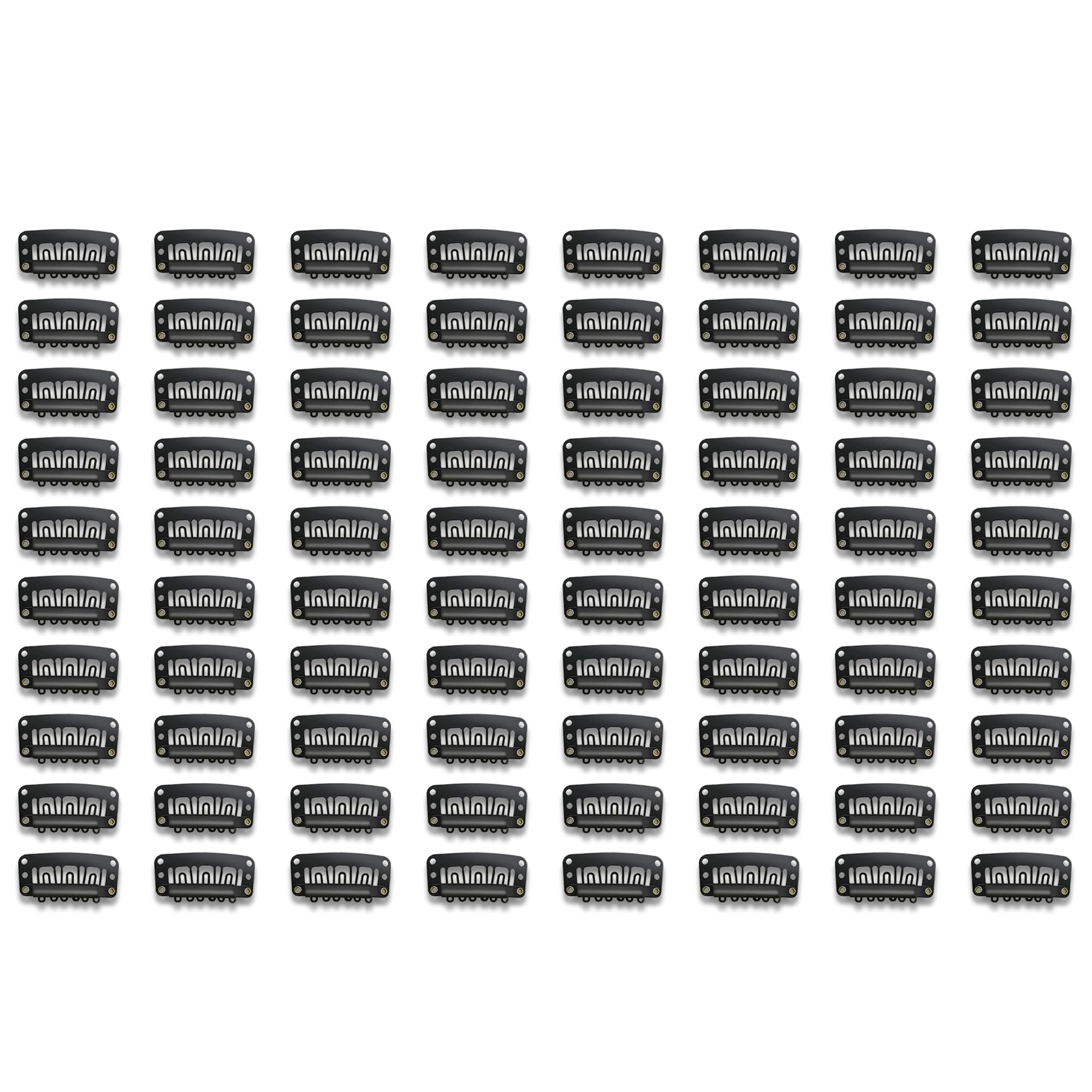 Sanas (80pcs) Hair Extension Clips For Women & Men Hair Wig Hair Patch For Men Clip Hair Extensions For Women Black Hair Clips For Dupatta Setting Wig Clips With Safety Pin Black (80pcs)