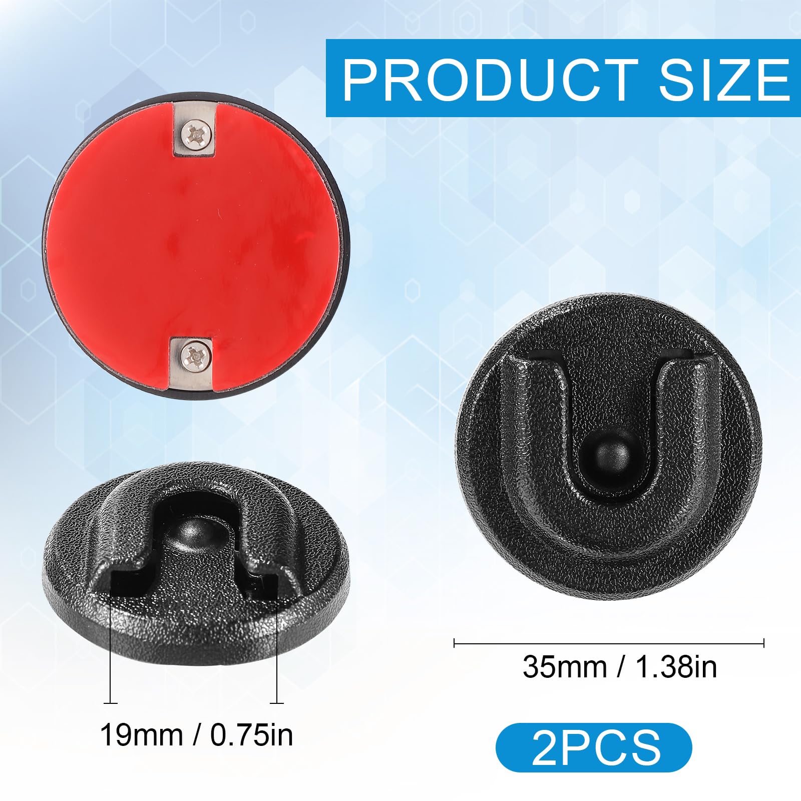2pcs Cb Radio Mic Holder, Microphone Hanger Round Knob Mic Holder Mount with Adhesive Back Ham Radio Accessories for Alinco Anytone Bao-Feng