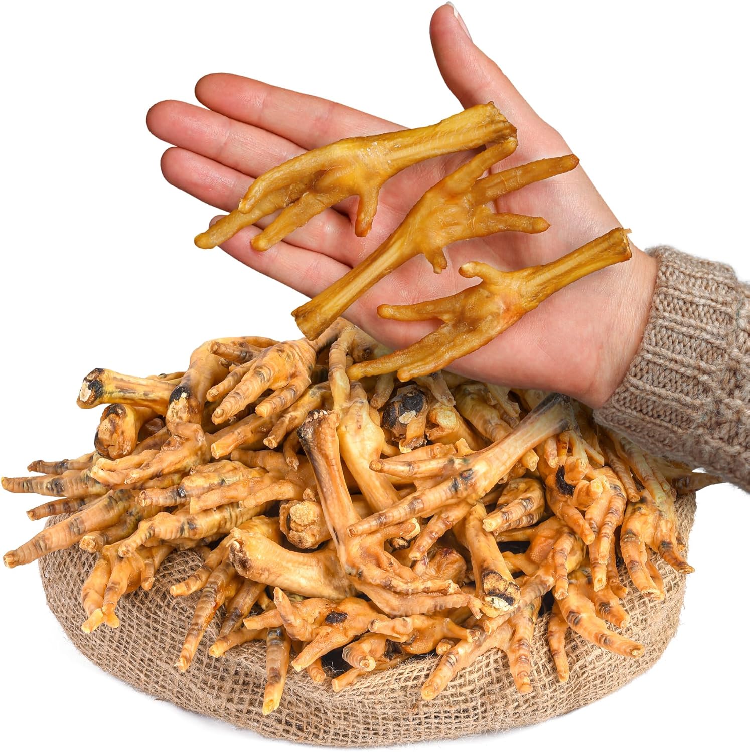 All Natural Chicken Feet Dog Treats (50 pcs) | Dehydrated for Freshness | Supports Joint Health with Glucosamine and Chondroitin | Promotes Dental Hygiene | Perfect for Small and Medium Dogs