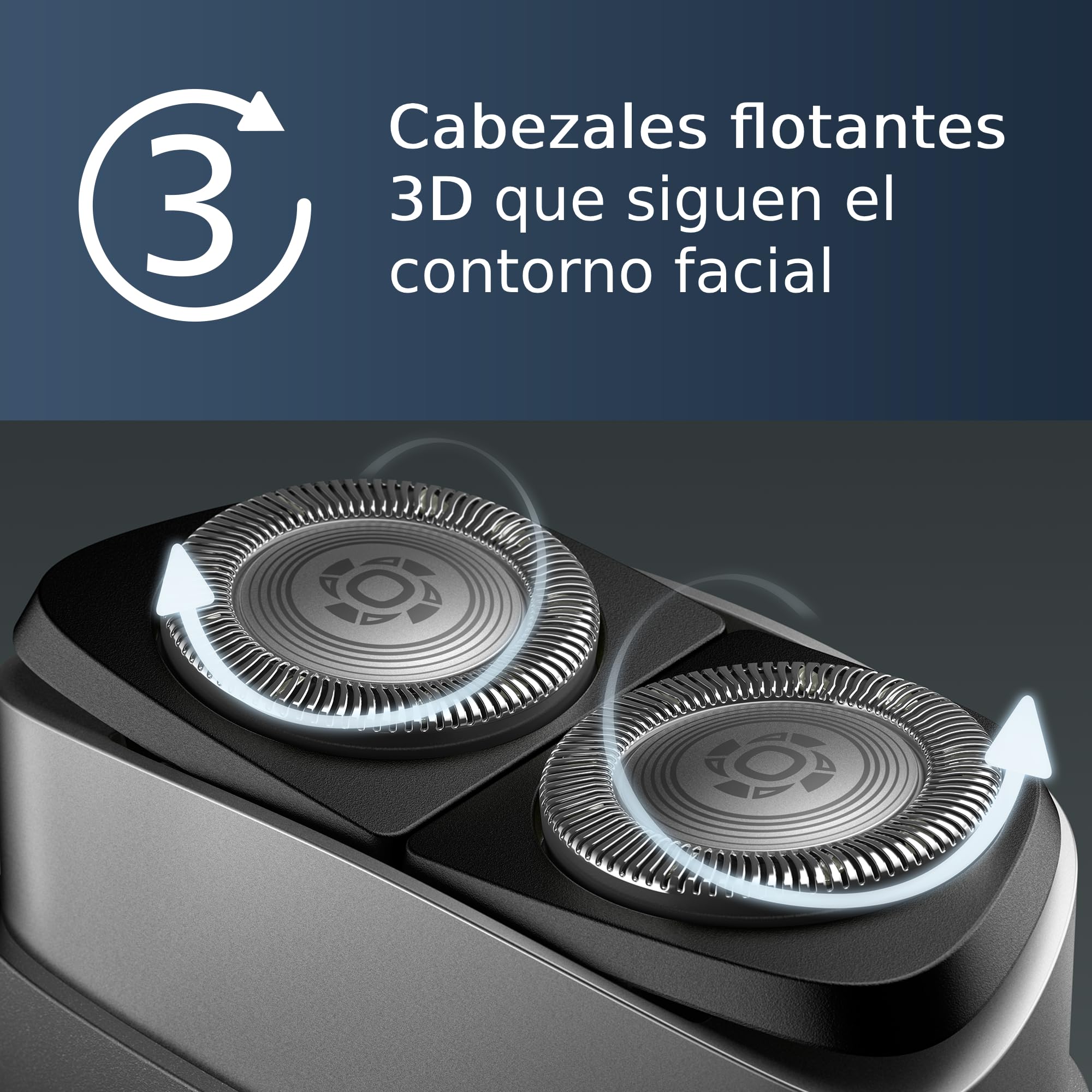 Philips Afeitadora Portátil, Afeitadora Eléctrica en Seco y Húmedo de Viaje para hombre, Sistema de Cuchillas ComfortCut, Cabezales flotantes 3D, Diseño compacto, Batería potente, Modelo PQ888/06