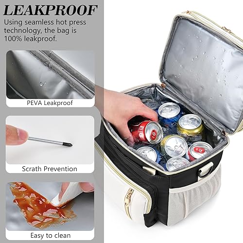 Miniatura 4 de BAGNN Lonchera para mujereshombres, bolsa de almuerzo aislada, bolsa enfriadora doble expandible, lonchera reutilizable para adultos con correa