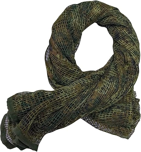 Vista 16 de GRVCN Velo de Francotirador Bufanda Táctica Red de Malla de Camuflaje Corporal Militar, Bufanda de Patrón de Camuflaje de Doble Cara