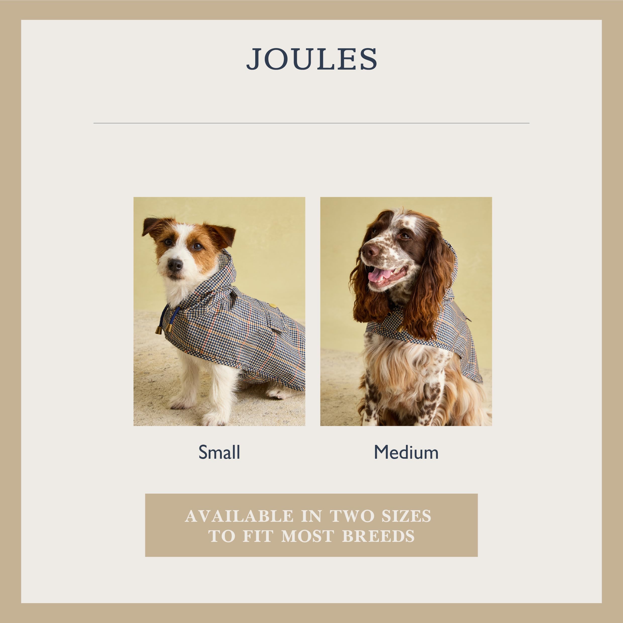 Rosewood Joules Henson Veste Pliable à Carreaux pour Chiens de Taille M, Lavable, légère et Portable, imperméable et imperméable pour Chiens de Taille Moyenne