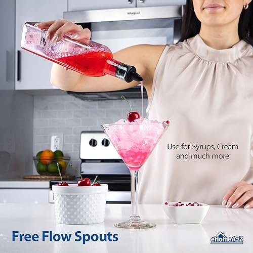 Miniatura 2 de EHOMEA2Z Vertedores de hielo afeitado, paquete de 12 unidades, ideales para botellas de jarabe de cono de nieve, jarabes de hielo afeitado, Variado