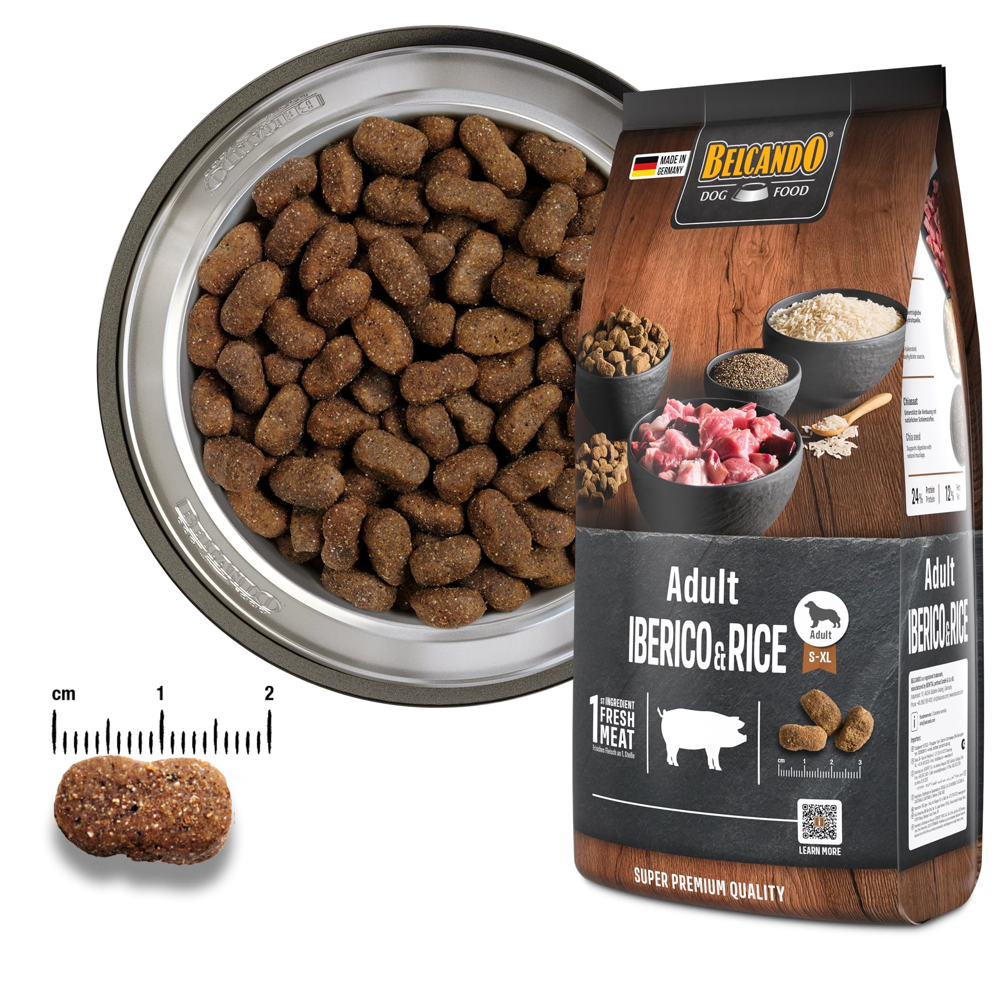 Belcando Adult Ibérico & Rice [12,5 kg] Alimento para Perros | Comida Seca para Perros | Alimento Completo para Perros Adultos de Todas Las Razas a Partir de 1 año