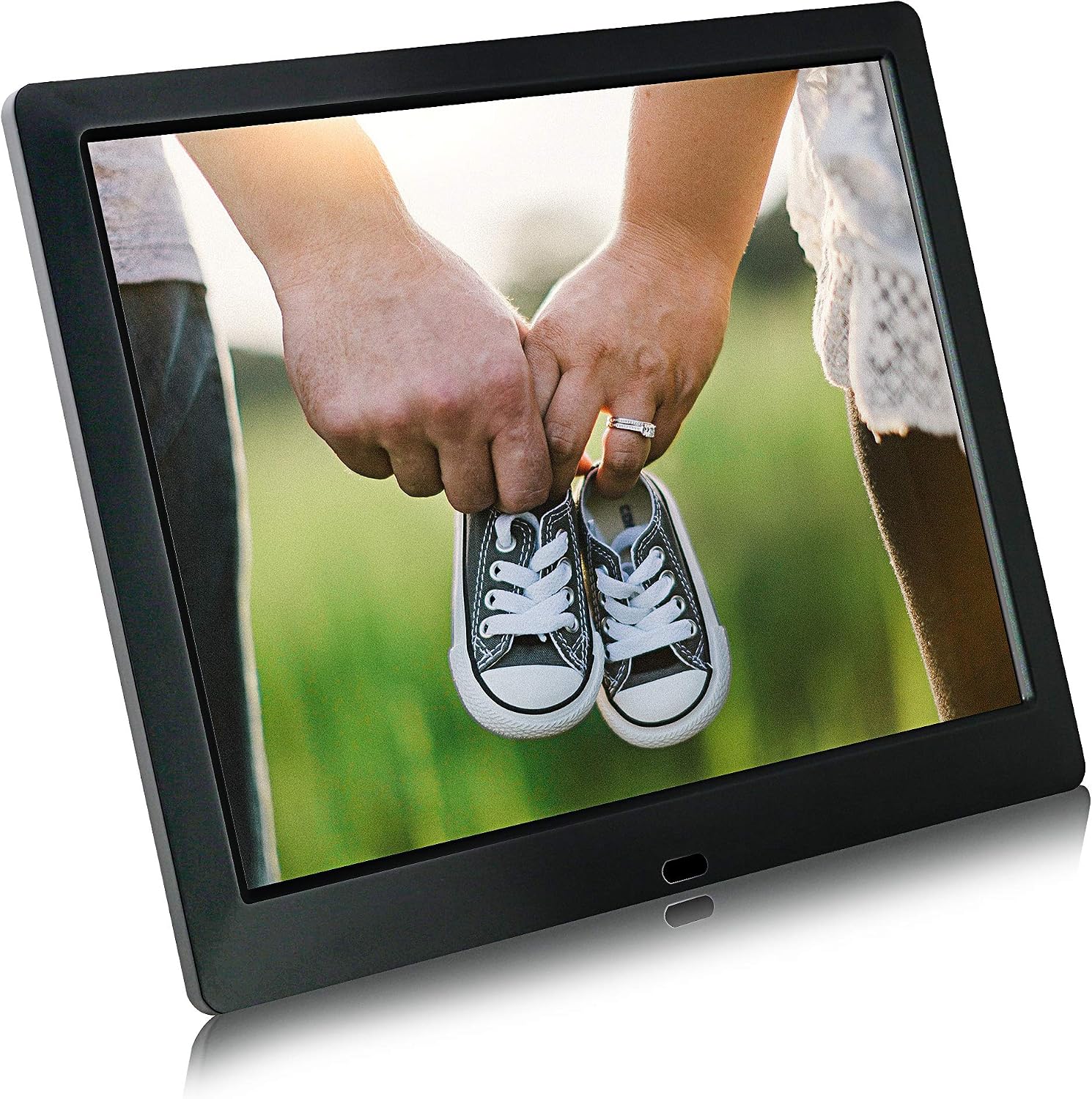 Digital Photo Frame 1080P HD IPS Screen Electronic Picture Frame 9 Inch Advertising Machine with Video Player, Calendar, Alarm, Remote Control. [Jimwey]