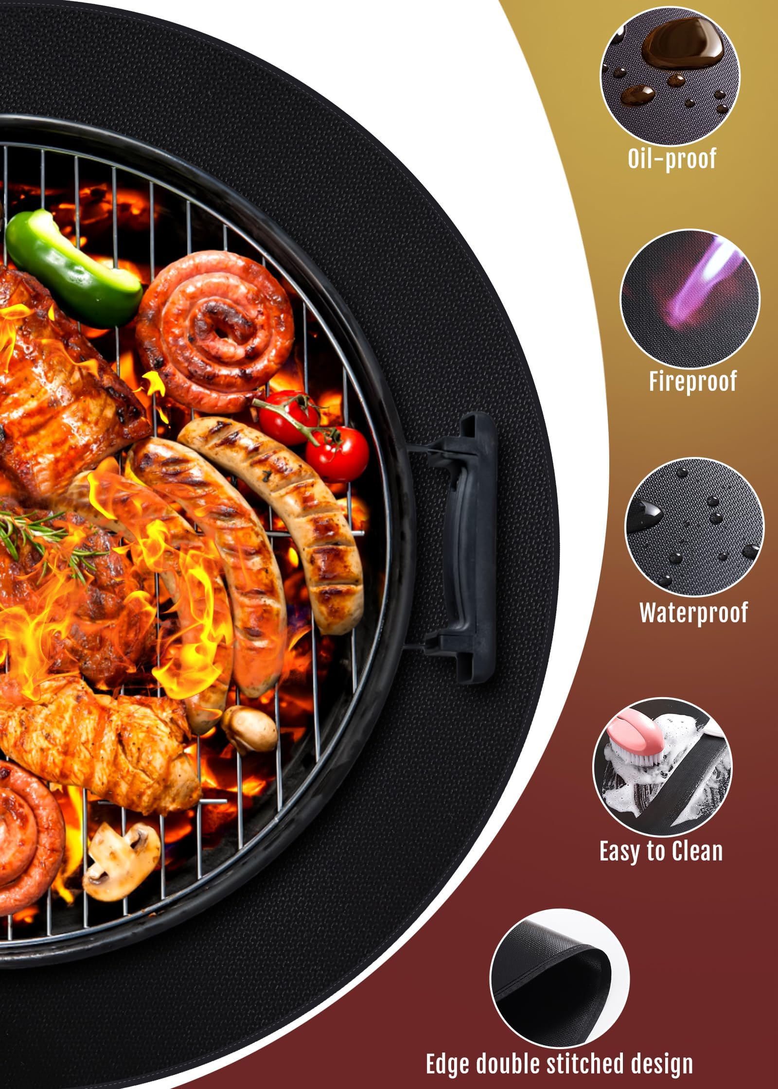 Large reusable brazier mat/fireproof mat/ash mat/protective and terrace mat/122cm circular carpet for terraces - Image 4