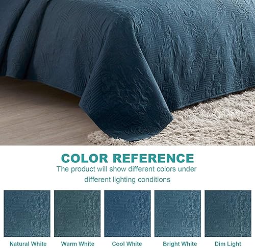 Vista 113 de Hansleep - Edredón blanco tamaño Queen – Colcha barroca ultrasónica para todas las estaciones, juego de ropa de cama suave y ligero, 3 piezas