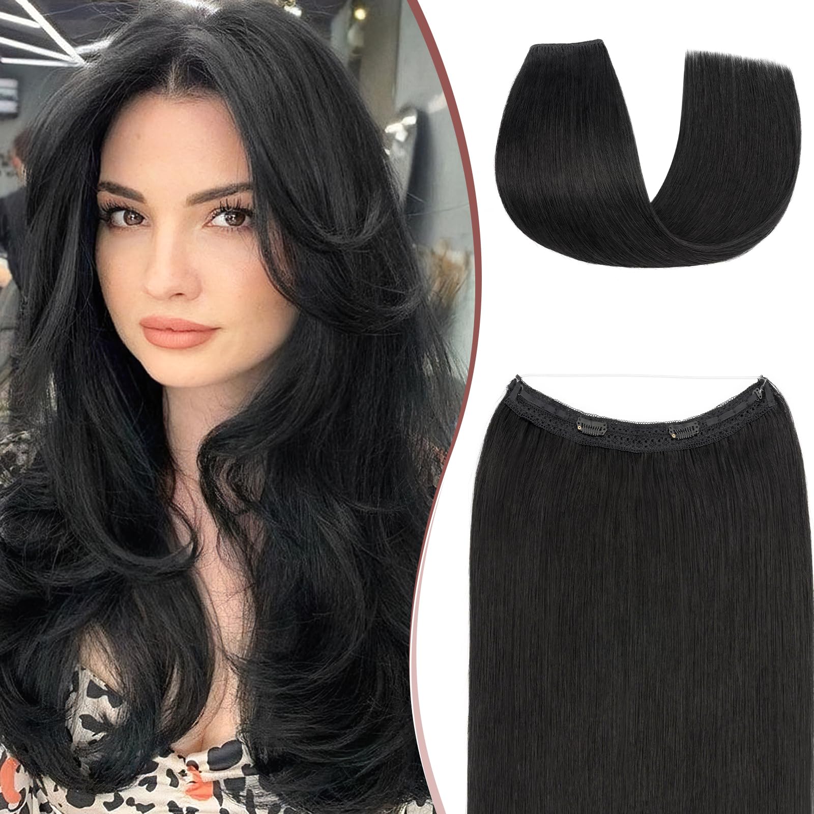 SEGOHAIR Halo Hair Extension Real Human Hair