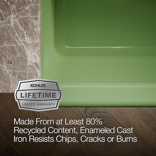 Vista 89 de Kohler Fregadero de la granja Kohler Whitehaven, Frente al delantal altos, K-6489-0, Blanco