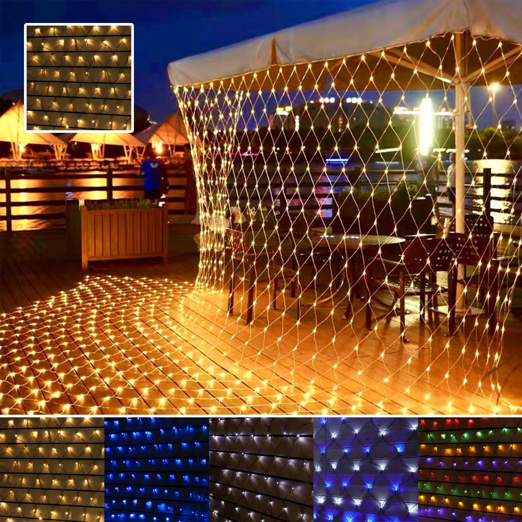 Amazon.co.jp: LEDネットライト 360球 2M×3M コード直径1.8mm 3本まで