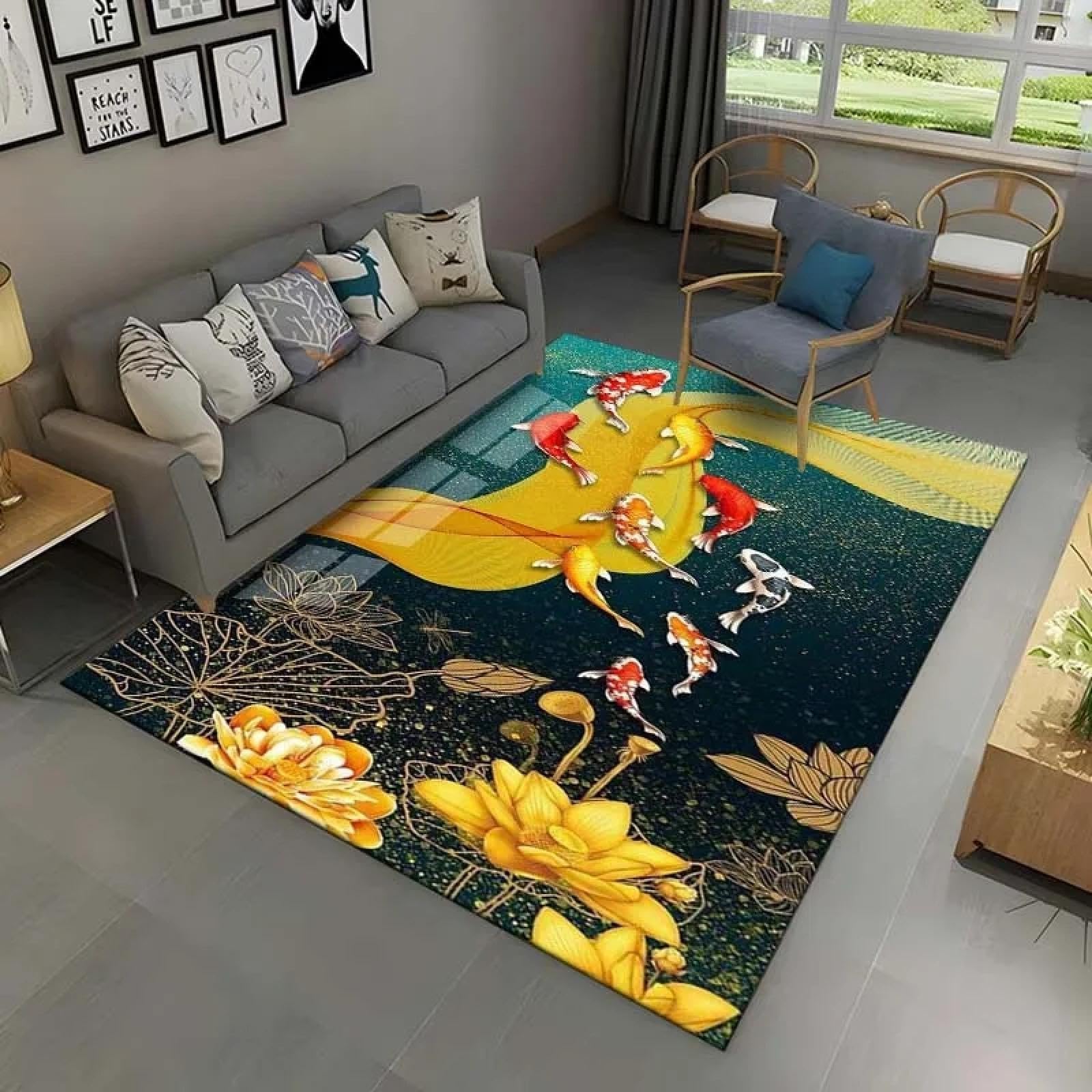 Tapis de sol antidérapant grand format contre les glissades dans le salon