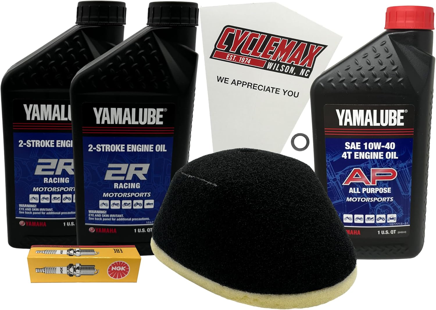 CYCLEMAX Yamalube 2R 2-Stroke Premix Oil & Tune-Up Kit Compatible with 1988-2006 Yamaha BLASTER 200