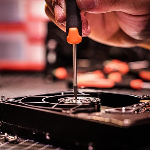 Miniatura 6 de VANQUISH Juego de 6 destornilladores pequeños de punta magnética, 2 Phillips y 4 puntas planas de acero de aleación S2 con caja de herramientas